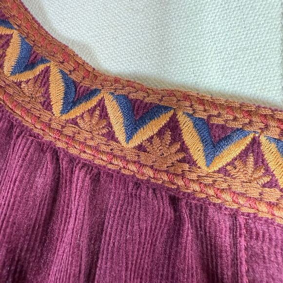 Johnny Was Corduroy Ruffle Midi Dress | Maroon Belted Coastal Cowgirl | NWT | L - Picture 9 of 14